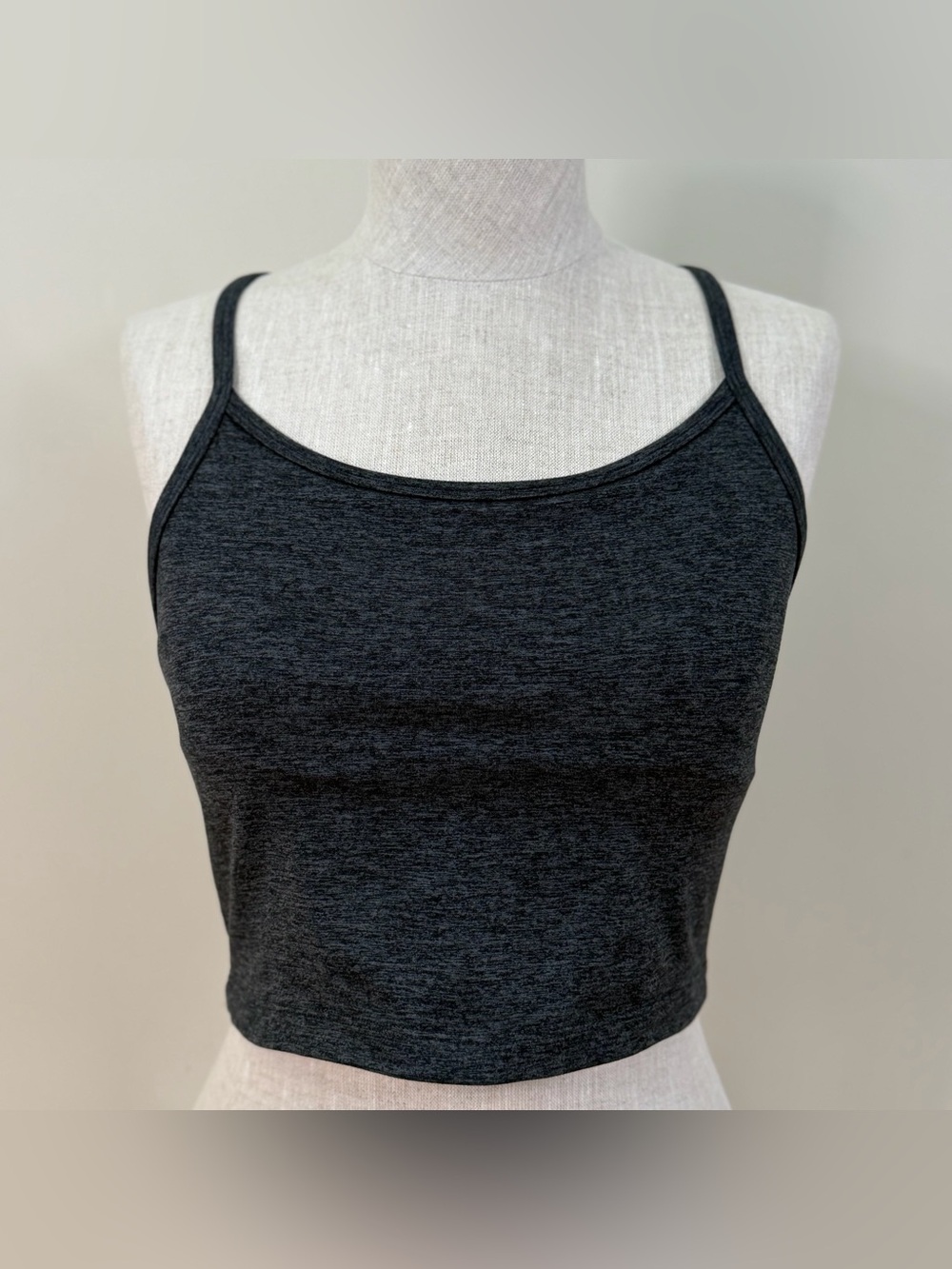 Offline By Aerie The Hugger Longline Racerback Sports Bra Charcoal Heather M Gym